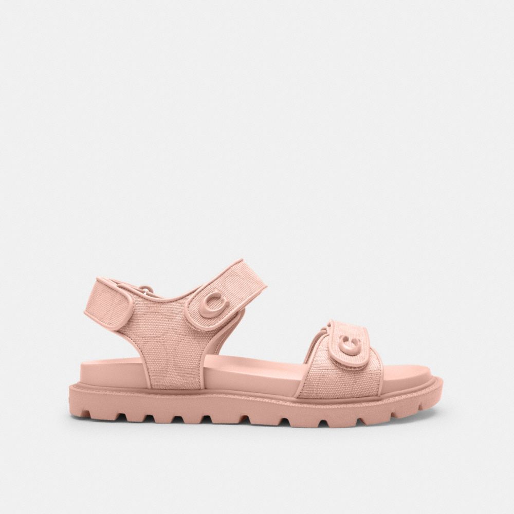 Women's Coach Brynn Sandal In Signature Canvas Candy Pink