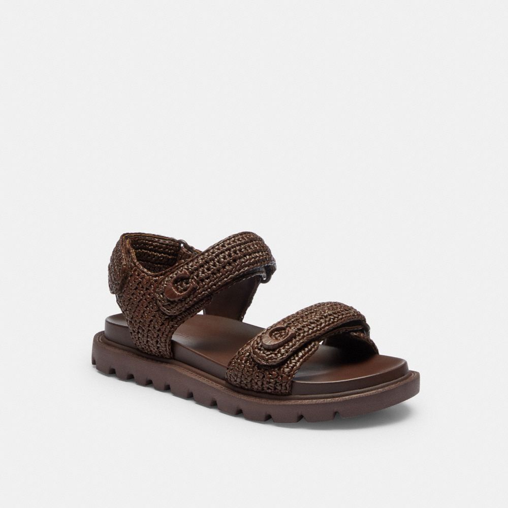 Women's Coach Brynn Raffia Sandal Maple