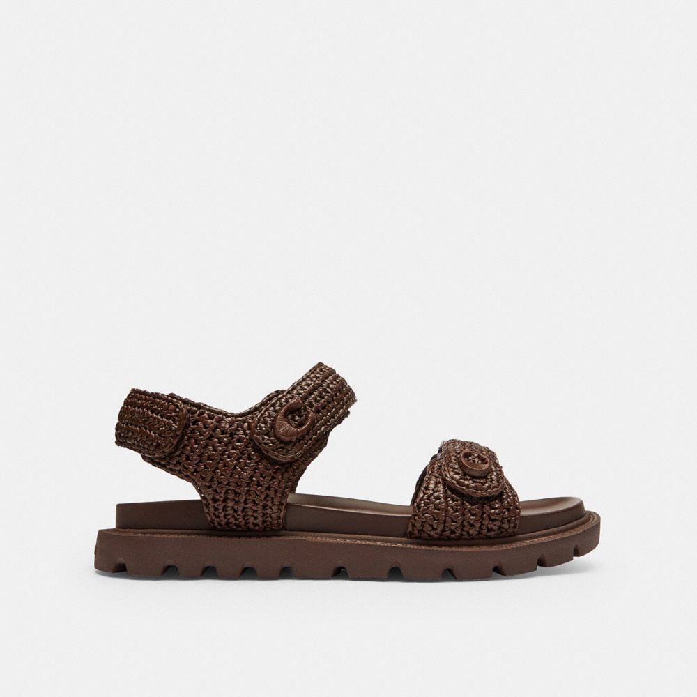 Women's Coach Brynn Raffia Sandal Maple