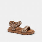 Women's Coach Brynn Sandal In Crystal Signature Jacquard Tan