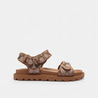 Women's Coach Brynn Sandal In Crystal Signature Jacquard Tan