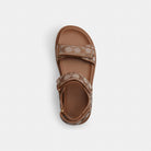 Women's Coach Brynn Sandal In Crystal Signature Jacquard Tan