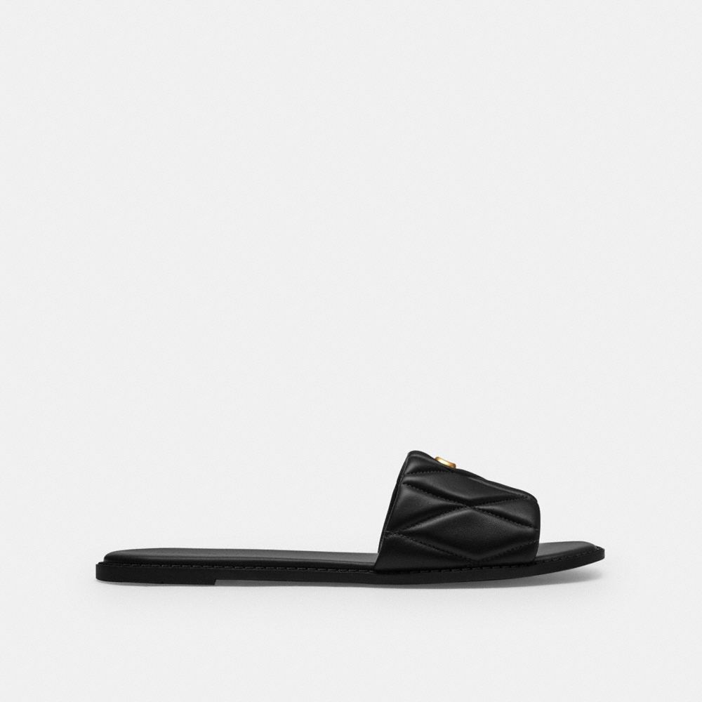 Women's Coach Holly Sandal With Quilting Black