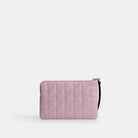 Coach Corner Zip Wristlet With Quilting Gold Carnation