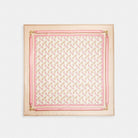 Coach Horse And Carriage Strap Print Silk Square Scarf Taupe