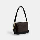 Coach Carey Crossbody Bag In Signature Canvas Gold Walnut Black