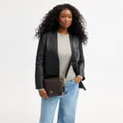 Coach Carey Crossbody Bag In Signature Canvas Gold Walnut Black