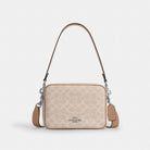 Coach Carey Crossbody Bag In Signature Canvas Silver Sand Taupe