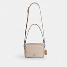 Coach Carey Crossbody Bag In Signature Canvas Silver Sand Taupe