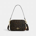 Coach Carey Crossbody Bag In Loved Signature Canvas With Charms Gold Brown