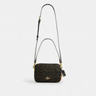 Coach Carey Crossbody Bag In Loved Signature Canvas With Charms Gold Brown