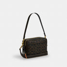 Coach Carey Crossbody Bag In Loved Signature Canvas With Charms Gold Brown