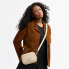 Coach Mini Carey Crossbody Bag Silver Ivory