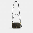 Coach Mini Carey Crossbody Bag In Loved Signature Canvas Gold Brown