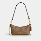 Coach Caitlin Shoulder Bag In Signature Canvas Gold Tan Brown