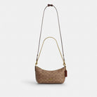 Coach Caitlin Shoulder Bag In Signature Canvas Gold Tan Brown