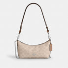 Coach Caitlin Shoulder Bag In Signature Canvas Silver Sand Taupe