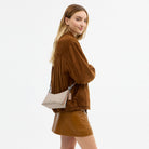Coach Caitlin Shoulder Bag In Signature Canvas Silver Sand Taupe