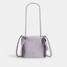 Coach Faye Mini Drawstring Bag With Bows Silver Light Amethyst