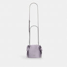 Coach Faye Mini Drawstring Bag With Bows Silver Light Amethyst