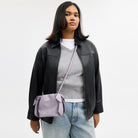 Coach Faye Mini Drawstring Bag With Bows Silver Light Amethyst