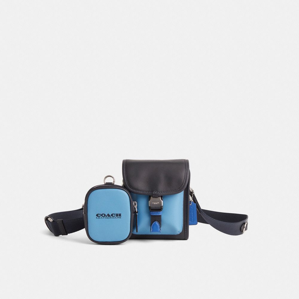 Coach Restored Charter North/South Crossbody With Hybrid Pouch In Colorblock Pool Midnight Navy