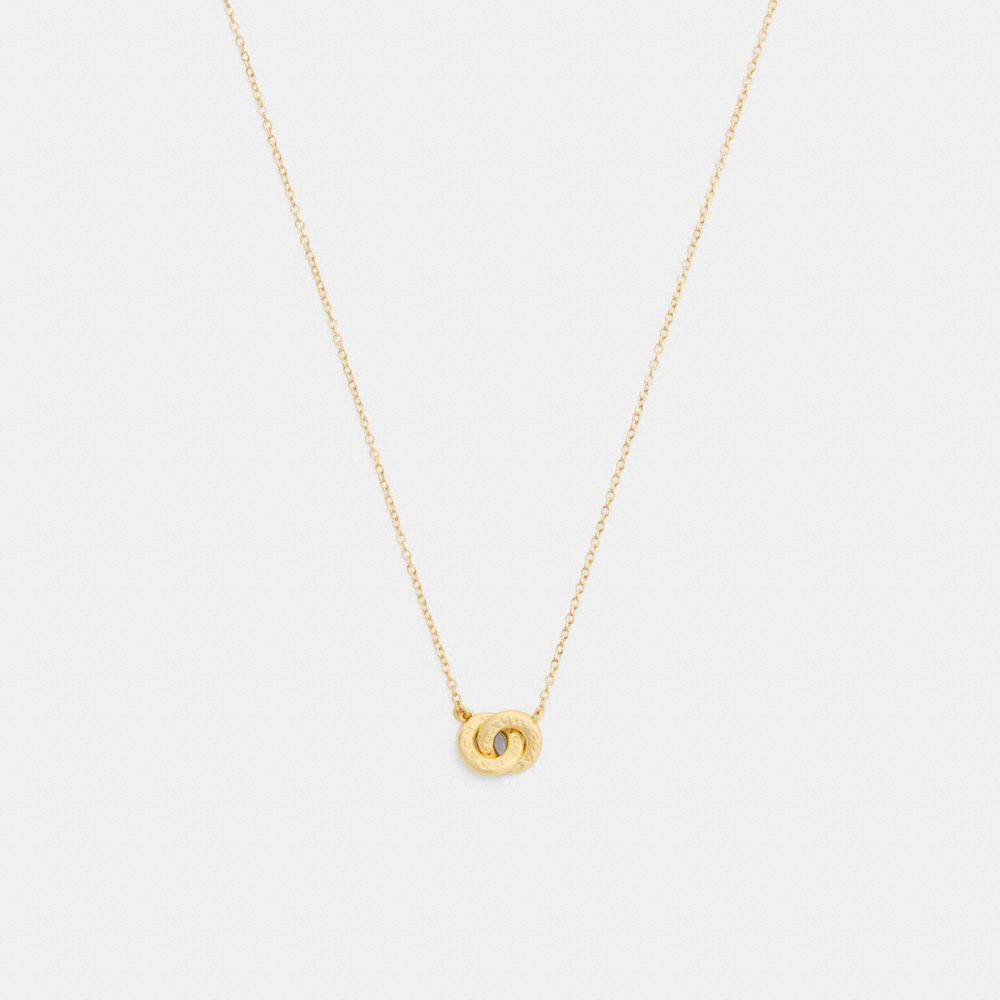 Coach Interlock Pendant Necklace Gold
