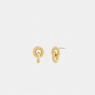 Coach Interlock Drop Earrings Gold