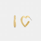 Coach Heart Hoop Earrings Gold