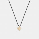 Coach Pavé Heart Cord Pendant Necklace Gold Black