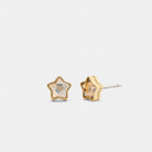 Coach Signature Star Stud Earrings Gold