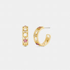 Coach Stars And Hearts Hoop Earrings Gold Multi