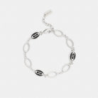 Coach Signature Link Enamel Chain Linear Bracelet Silver Black