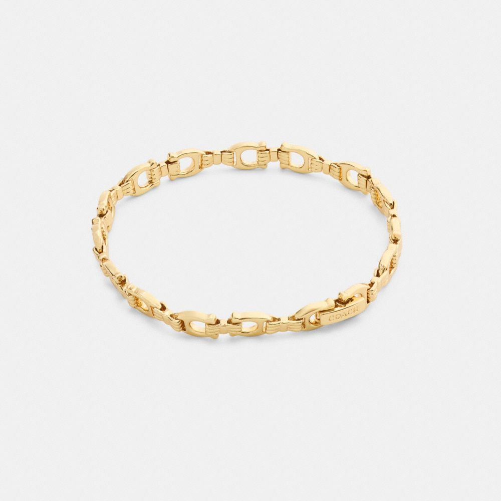 Coach Bow Chain Linear Bracelet Gold
