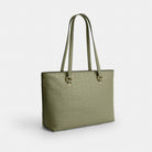 Coach Station Tote Bag In Signature Leather Gold Pistachio