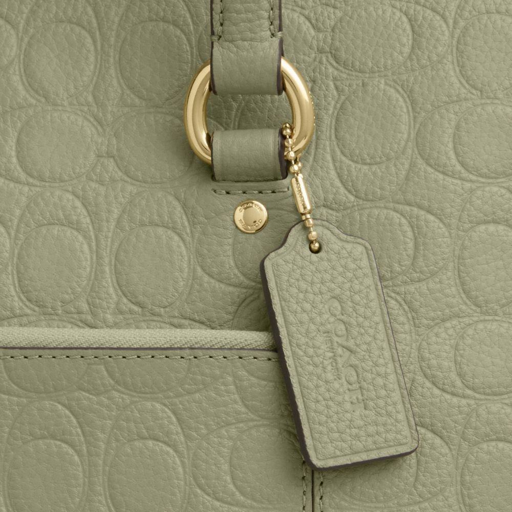 Coach Station Tote Bag In Signature Leather Gold Pistachio – Dawntown