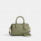 Coach Mini Rowan Crossbody Bag In Signature Leather Gold Pistachio