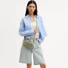 Coach Mini Rowan Crossbody Bag In Signature Leather Gold Pistachio