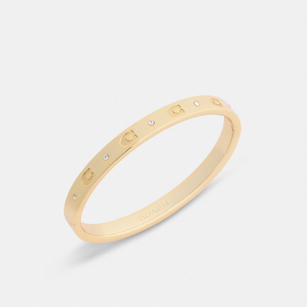 Coach Repeated C Hinged Bangle Gold