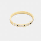 Coach Repeated C Hinged Bangle Gold Chalk