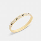 Coach Repeated C Hinged Bangle Gold Chalk