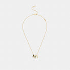 Coach Repeated C Rondelle Necklace Gold Chalk