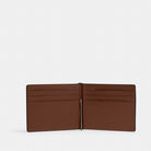 Coach Slim Money Clip Billfold Wallet Gunmetal Saddle