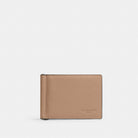 Coach Slim Money Clip Billfold Wallet Black Antique Nickel Taupe