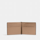 Coach Slim Money Clip Billfold Wallet Black Antique Nickel Taupe