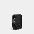 Coach Stanton Crossbody Bag In Signature Jacquard Silver Charcoal Black