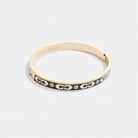 Coach Signature Enamel Hinged Bangle Gold Black