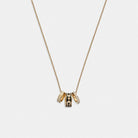 Coach Signature Enamel Rondell Necklace Gold Black