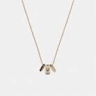 Coach Signature Enamel Rondell Necklace Gold White