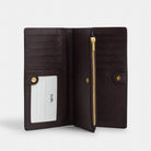 Coach Slim Zip Wallet Gold Black